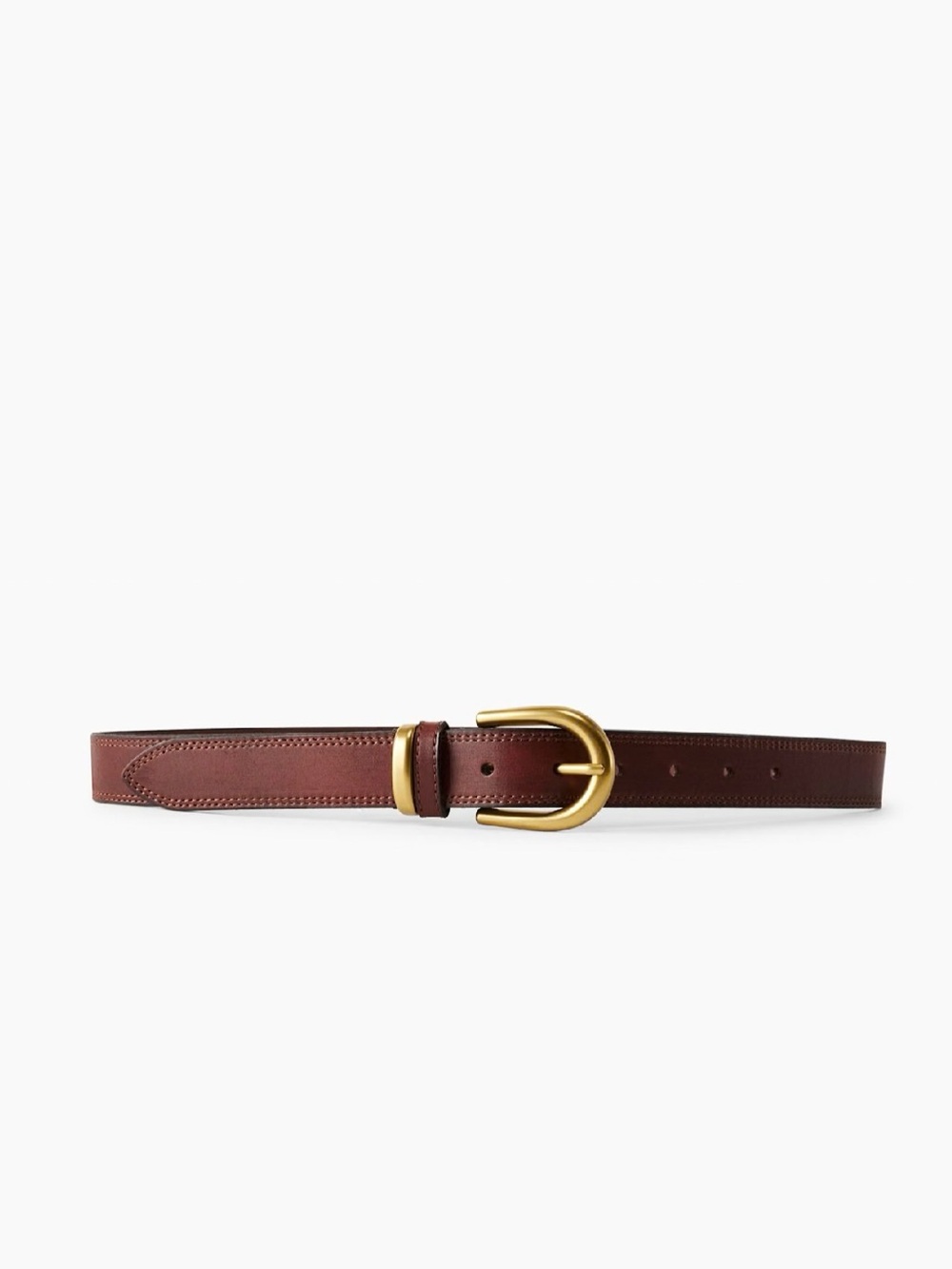 Aritzia Accent Leather Belt Cinnamon and Gold